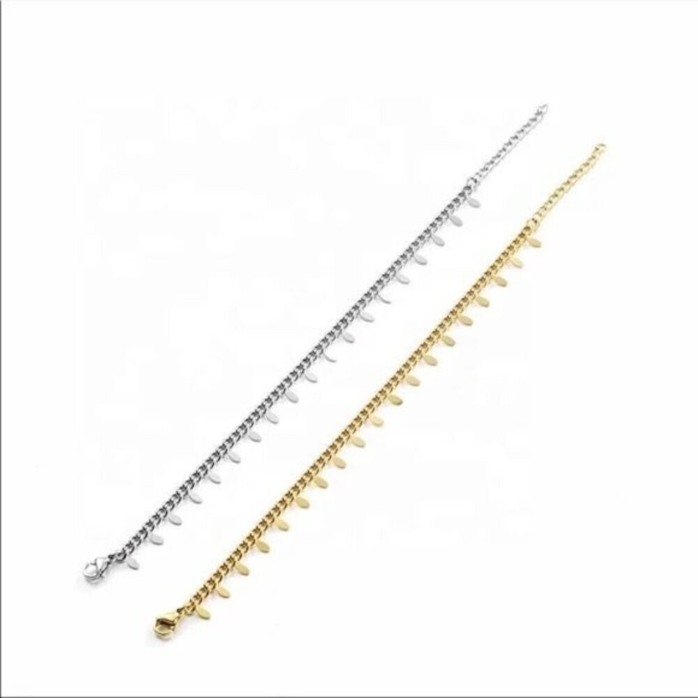 14K gold plated Cuban link stainless steel bracelet 16cm and 3cm extender - Picture 3 of 5